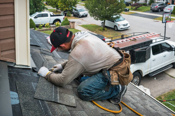 Professional Gutter Repair And Installation technician working in Arkdale, WI